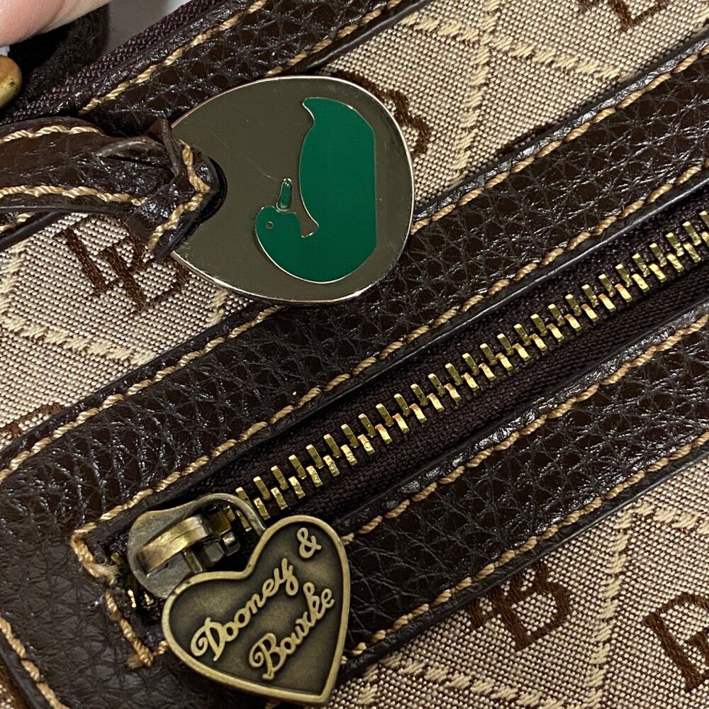 Dooney & Bourke Crossbody Bag Charms Logo Adjustable Strap beige Brown Monogram - Picture 2 of 13